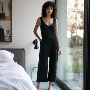 Lunya Black Organic Pima Cotton Black Romper XS
